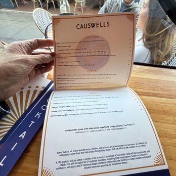 Causwells - Menu - New American Near Me - San Francisco, California Causwells - Menu - New American Near Me - San Francisco, California