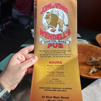 Wendell's - Menu - Chicken Wings Near Me - Norton, Massachusetts