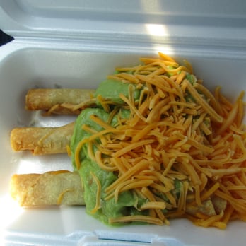 Federico's - "Rolled tacos with guacamole" comes with cheese and HUGE helping of guacamole - Mexican Near Me - Los Ranchos de Albuquerque, New Mexico