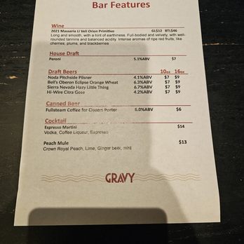 Gravy - Menu - Italian Near Me - Raleigh, North Carolina
