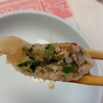 Hangari Kalgooksu - This is what's inside the steamed dumplings. - Korean Near Me - Garden Grove, California