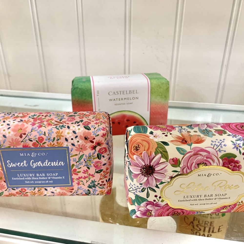 These soaps were so beautifully packaged! Lots of options and scents.