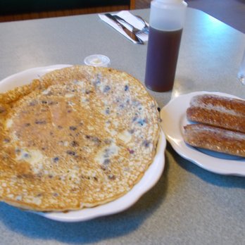 Water Wheel Breakfast & Gift House - Excellent(and big) blueberry pancake with a side of great sausage and locally made REAL, chilled, maple syrup. - Breakfast & Brunch Near Me - Jefferson, New Hampshire Water Wheel Breakfast & Gift House - Excellent(and big) blueberry pancake with a side of great sausage and locally made REAL, chilled, maple syrup. - Breakfast & Brunch Near Me - Jefferson, New Hampshire