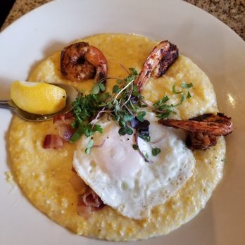 bellagreen - Shrimp and Grits with a sunny side up egg on top! UGH TO DIE FOR! SO GOOD - New American Near Me - Houston, Texas bellagreen - Shrimp and Grits with a sunny side up egg on top! UGH TO DIE FOR! SO GOOD - New American Near Me - Houston, Texas