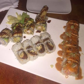 JJ's Asian Fusion - California, spicy chicken, and Spicy tuna roll. - Sushi Bars Near Me - Astoria, New York JJ's Asian Fusion - California, spicy chicken, and Spicy tuna roll. - Sushi Bars Near Me - Astoria, New York