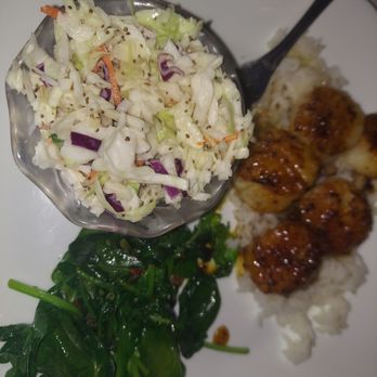 Sauder's Landing Restaurant - Scallops bed of rice, coleslaw. It was one of the specials. - Seafood Near Me - Jensen Beach, Florida Sauder's Landing Restaurant - Scallops bed of rice, coleslaw. It was one of the specials. - Seafood Near Me - Jensen Beach, Florida