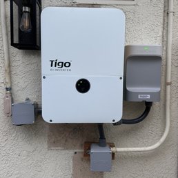 The new inverter and PVS6 box, with new water tight conduits. The new inverter and PVS6 box, with new water tight conduits.