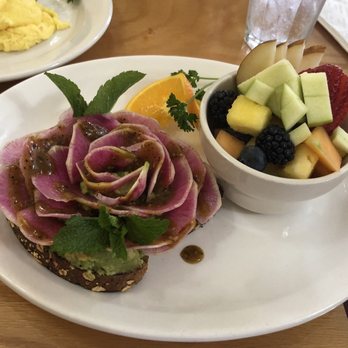 Frida's Breakfast & Lunch - Avocado toast with radish rose - Breakfast & Brunch Near Me - Evanston, Illinois
