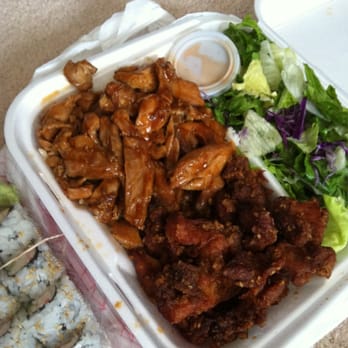 Rice Things - CA roll, spicy teriyaki chicken, sesame chicken combo - Japanese Near Me - Redondo Beach, California
