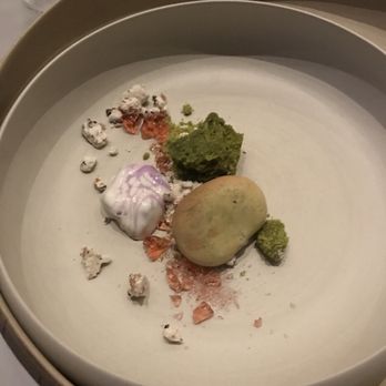 Alinea - Rock desert, chocolate, green tea, sweet potato. - New American Near Me - Chicago, Illinois Alinea - Rock desert, chocolate, green tea, sweet potato. - New American Near Me - Chicago, Illinois