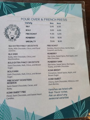Menu photo 2 Konalani Coffee Bar Holualoa, HI Menu photo 2 Konalani Coffee Bar Holualoa, HI