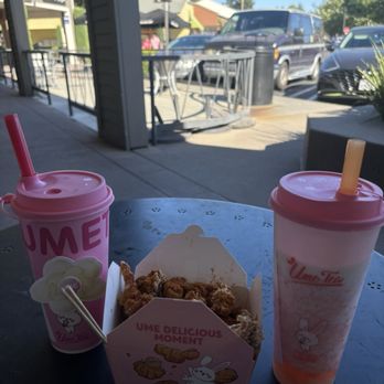 Ume Tea - jasmine milk tea, Lychee Peachy Green Tea Slush(LCHJ 1,T200L1), Popcorn Chicken - Bubble Tea Near Me - Davis, California Ume Tea - jasmine milk tea, Lychee Peachy Green Tea Slush(LCHJ 1,T200L1), Popcorn Chicken - Bubble Tea Near Me - Davis, California