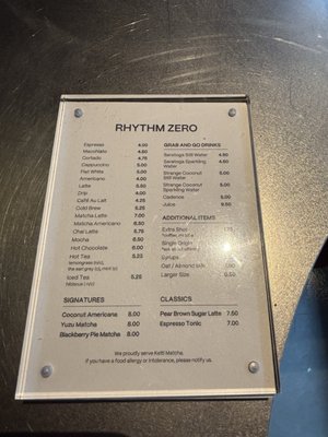 Menu photo 1 Rhythm Zero Brooklyn, NY
