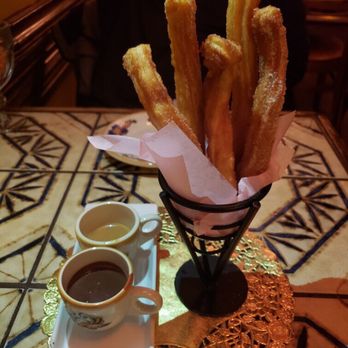 Dali Restaurant & Tapas Bar - Churros with chocolate sauce and tres leches - Spanish Near Me - Somerville, Massachusetts Dali Restaurant & Tapas Bar - Churros with chocolate sauce and tres leches - Spanish Near Me - Somerville, Massachusetts