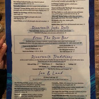 Riverwalk At Tin City - Front of dinner menu - Seafood Near Me - Naples, Florida Riverwalk At Tin City - Front of dinner menu - Seafood Near Me - Naples, Florida