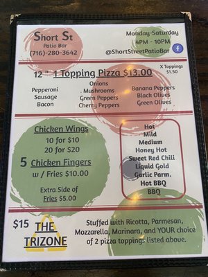 Menu photo 2 Short Street Patio Bar Lockport, NY