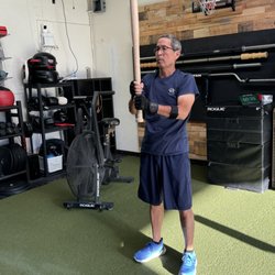 Bay Area Fitness - Using a mace to work on shoulder mobility.