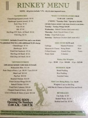 Menu photo 7 The Rinkeydink Cafe Petersburg, VA Menu photo 7 The Rinkeydink Cafe Petersburg, VA