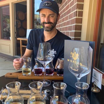 Taste Morgan - Sitting outside enjoying a wine flight. - Wine Tasting Room Near Me - Carmel, California