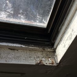 Towers Realty Group - Window barely hanging on because of how much mold was growing in the wall.
