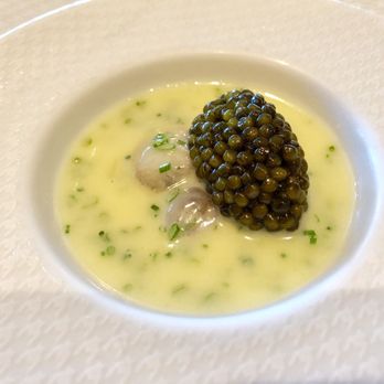 Per Se - Oysters and Pearls – “Sabayon” of Pearl Tapioca with Island Creek Oysters and Regiis Ova Caviar - French Near Me - New York, New York Per Se - Oysters and Pearls – “Sabayon” of Pearl Tapioca with Island Creek Oysters and Regiis Ova Caviar - French Near Me - New York, New York