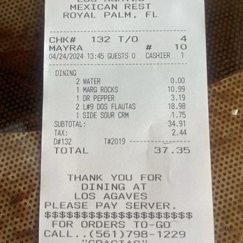 Los Agaves - They took my plate back to the kitchen and it came back with no sour cream so I asked for sour cream and they charged me for it. - Mexican Near Me - Royal Palm Beach, Florida
