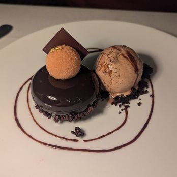 Delmonico's - Chocolate Symphony - Dark & White Chocolate Mousse, Malted Chocolate Ice Cream - Steakhouses Near Me - New York, New York