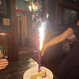 Complimentary celebratory cheesecake