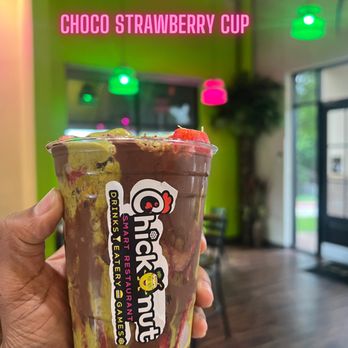 Chickonut - Pistachio drizzled strawberry chocolate kataifi cup - Asian Fusion Near Me - Southlake, Texas Chickonut - Pistachio drizzled strawberry chocolate kataifi cup - Asian Fusion Near Me - Southlake, Texas