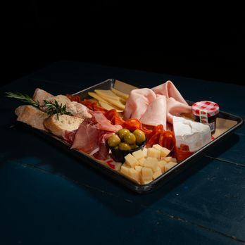 Tripping Animals Brewing - Charcuterie Board: Prosciutto ham, pistachio mortadella, Cantimpalo chorizo, aged Parmesan cheese, Dutch Mill Gouda cheese, Brie cheese, Gal - Breweries Near Me - Doral, Florida Tripping Animals Brewing - Charcuterie Board: Prosciutto ham, pistachio mortadella, Cantimpalo chorizo, aged Parmesan cheese, Dutch Mill Gouda cheese, Brie cheese, Gal - Breweries Near Me - Doral, Florida
