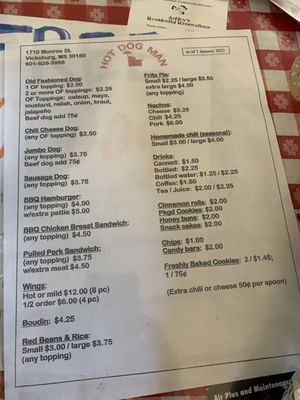 Menu photo 1 Hot Dog Man Vicksburg, MS