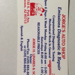 Jorge's Auto Shop - Business Card