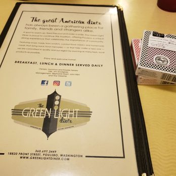 Green Light Diner - Playing cards at the table were fun. - Diners Near Me - Poulsbo, Washington