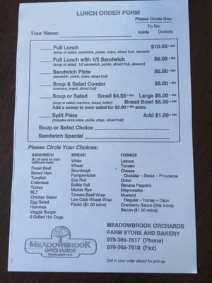 Menu photo 6 Meadowbrook Orchards Sterling, MA