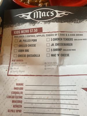 Menu photo 1 Mac's Speed Shop Fort Mill, SC Menu photo 1 Mac's Speed Shop Fort Mill, SC