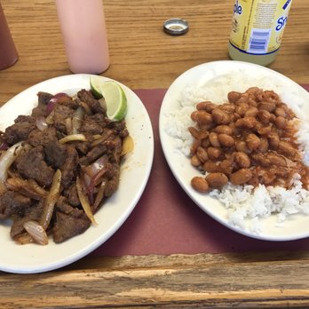 Ambar Restaurant - Sautéed steak strips with white rice and beans - Latin American Near Me - Sleepy Hollow, New York