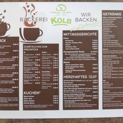 Bäckerei Kolb - Karte 2023