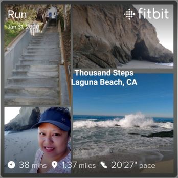 Thousand Steps Beach - Went up those steps 2x! 460+ steps! Jogged the sand too! Taking it outside! - Beaches Near Me - Laguna Beach, California