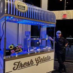 Jesse's Gelato - Jesse's Gelato Cart at a Wedding with Blue lighting