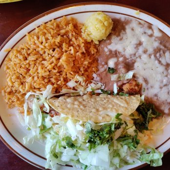 Original Hacienda Grill - 1 chicken taco combo plate. Very good. - Mexican Near Me - Bakersfield, California Original Hacienda Grill - 1 chicken taco combo plate. Very good. - Mexican Near Me - Bakersfield, California