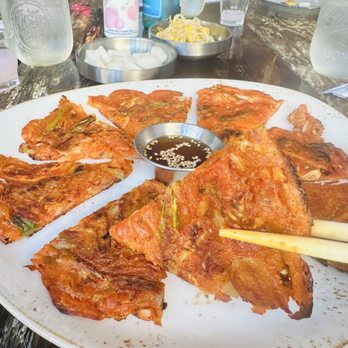 To Korean Cuisine - Kimchi Pancake (pajeon) - Korean Near Me - Chicago, Illinois To Korean Cuisine - Kimchi Pancake (pajeon) - Korean Near Me - Chicago, Illinois