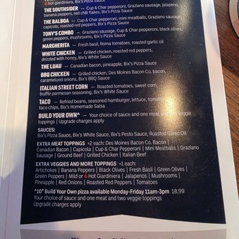 Bix - Menu - Sports Bars Near Me - West Des Moines, Iowa Bix - Menu - Sports Bars Near Me - West Des Moines, Iowa