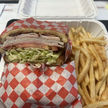 My Spot Downtown Grill - Club Sandwich and fries. - Burgers Near Me - Bakersfield, California My Spot Downtown Grill - Club Sandwich and fries. - Burgers Near Me - Bakersfield, California