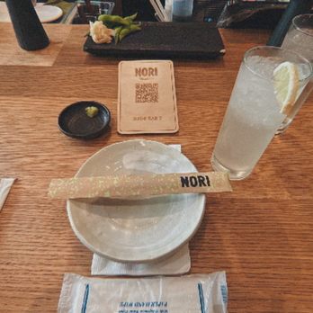 Nori Bar - Set up when you are seated. Yuzu spritz pictured. - Sushi Bars Near Me - Honolulu, Hawaii