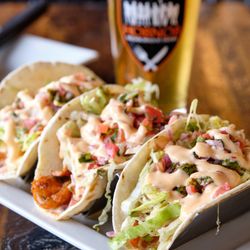 HOBNOB Neighborhood Tavern - Blackened Salmon Tacos
