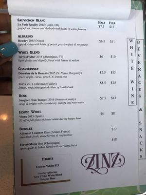 Menu photo 7 Zinz Wine Bar Corte Madera, CA