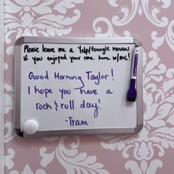 Sugaring NYC - Cute welcome message from Tram
