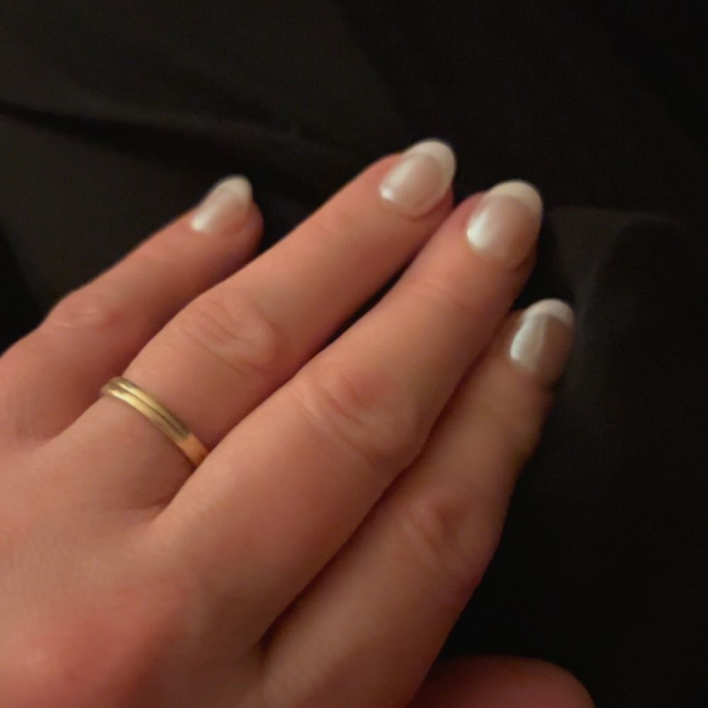 French acrylics with chrome finish French acrylics with chrome finish