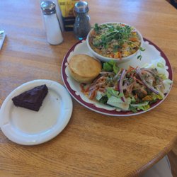 FoCo Cafe - Creamy turkey and wild rice stew with butternut squash and lentil salad and a brownie