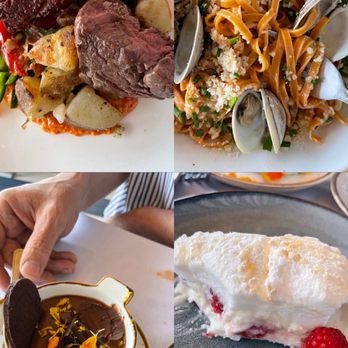 Summer Salt - Filet mignon and clam linguine. I might say the best clam linguine I've had! Chocolate orange custard and raspberry roulade. - Pop-Up Restaurants Near Me - Avalon, New Jersey Summer Salt - Filet mignon and clam linguine. I might say the best clam linguine I've had! Chocolate orange custard and raspberry roulade. - Pop-Up Restaurants Near Me - Avalon, New Jersey